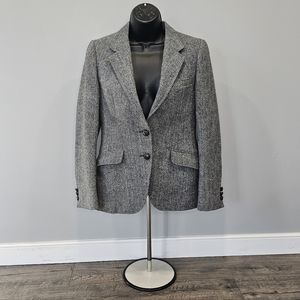 Harris Tweed Women's Scottish Wool Grey Blazer - Size (6) - Excellent Condition